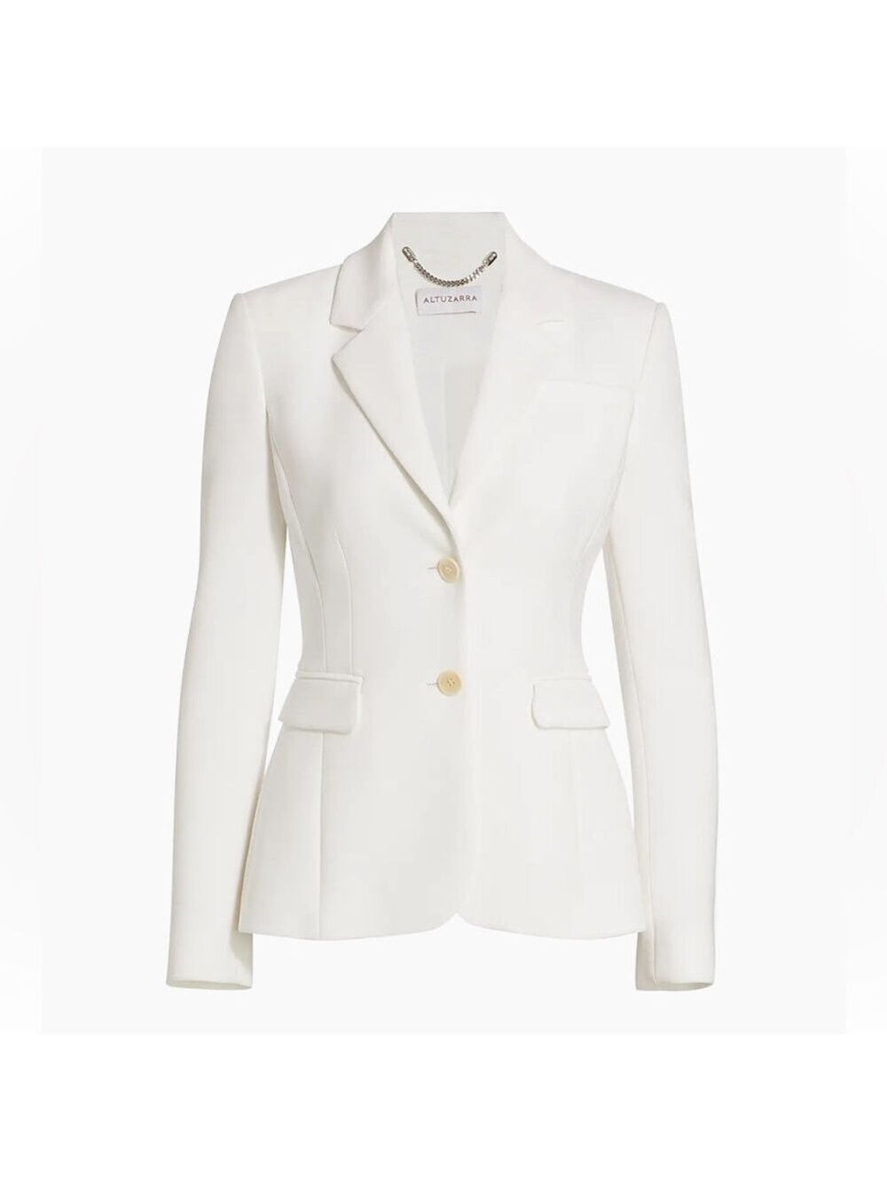 Altuzzara Women’s Fenice Two-Button Jacket Blazer Optic White 40 US 8